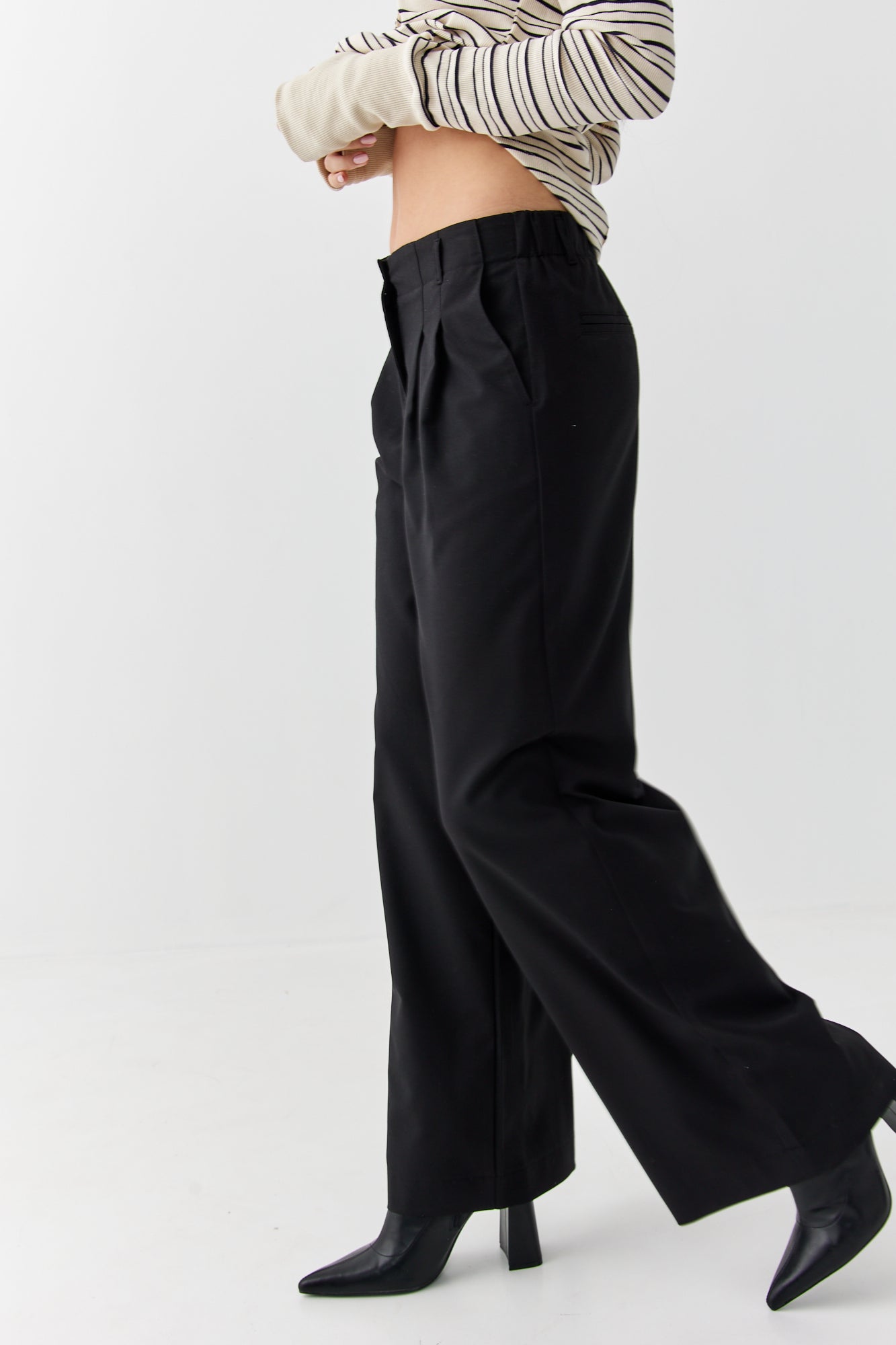 BLACK WIDE LEG ANYA BOTTOMS (PREORDER)